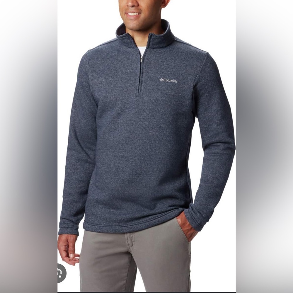 Columbia Mens Hart Mountain II Half Zip Fleece Pullover Navy Heather AM1534 M